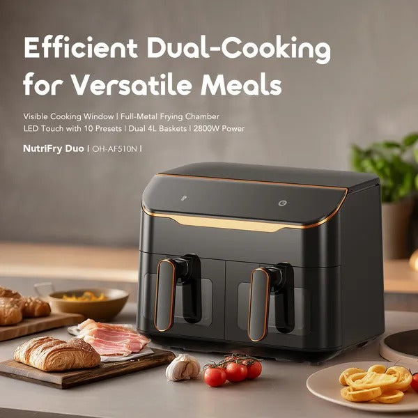 Oraimo NutriFry Duo Dual Basket Independent Control 8L AirFryer
