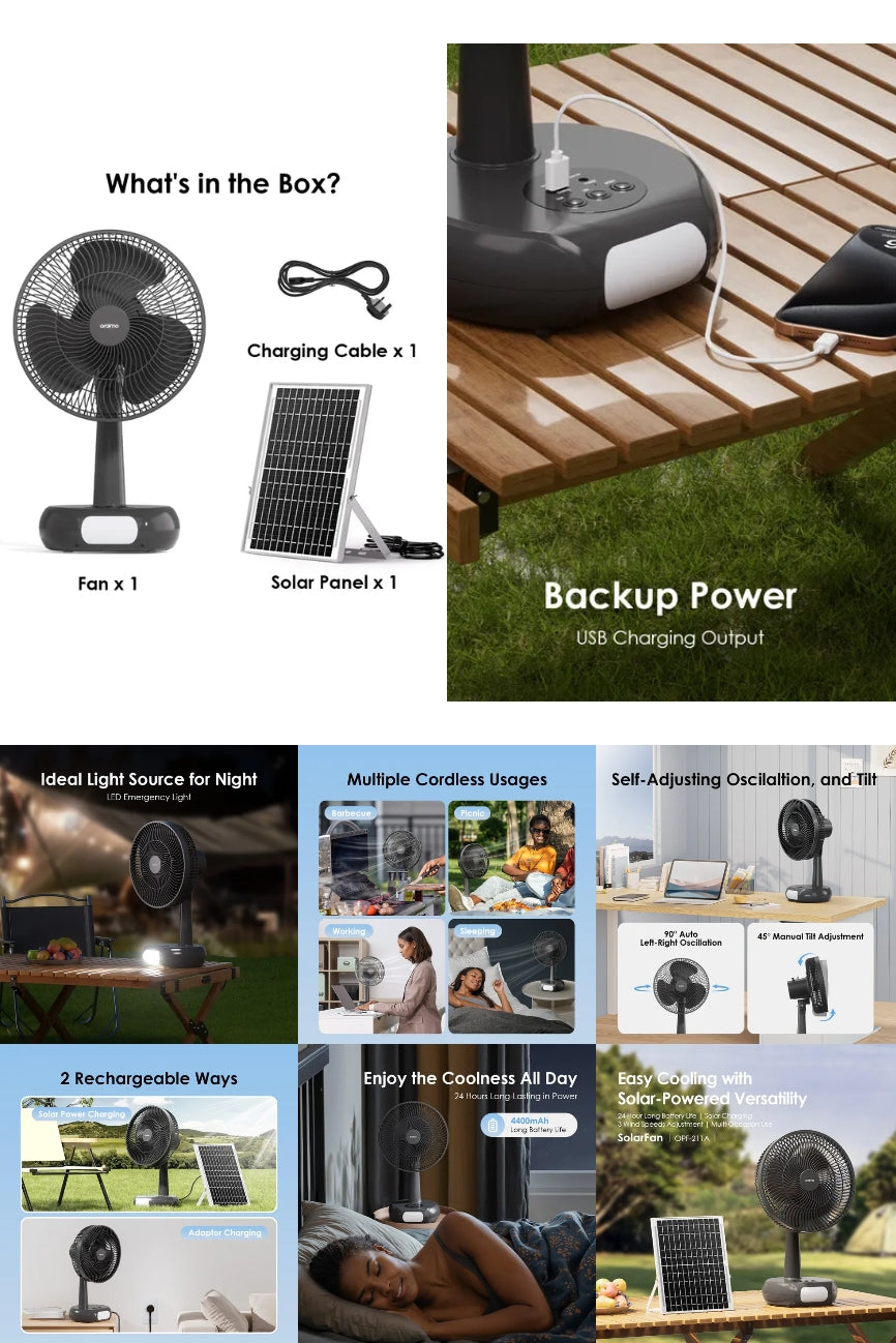 Oraimo Solar Fan 4400mAh